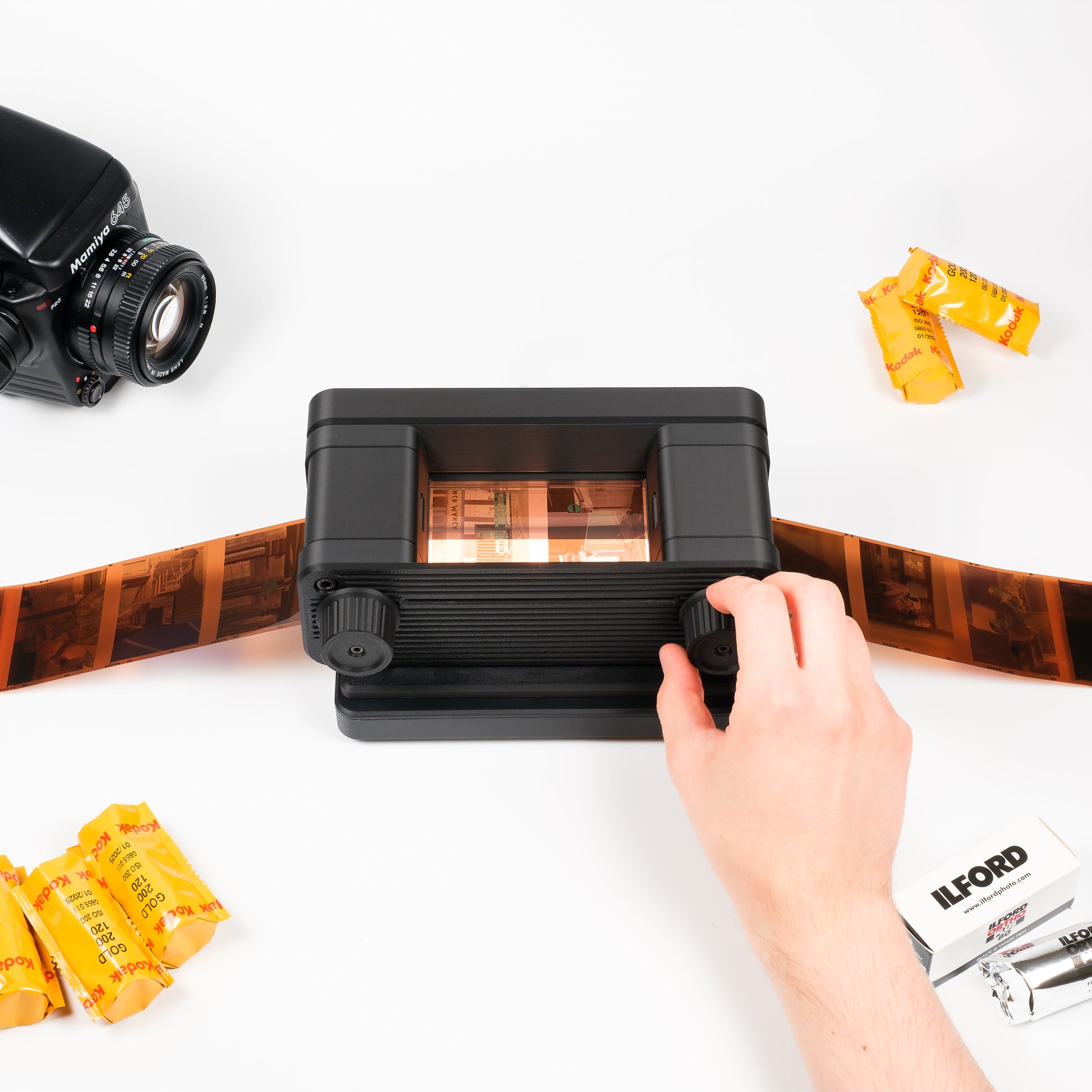 Flatbed Scanner Dslr Film Scanning Setup ToneCarrier 120 Film