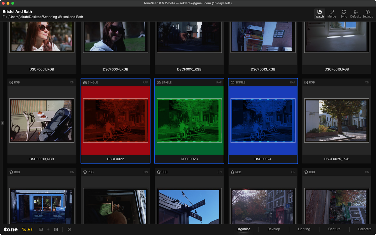 RGB merge — first class trichromatic scanning
